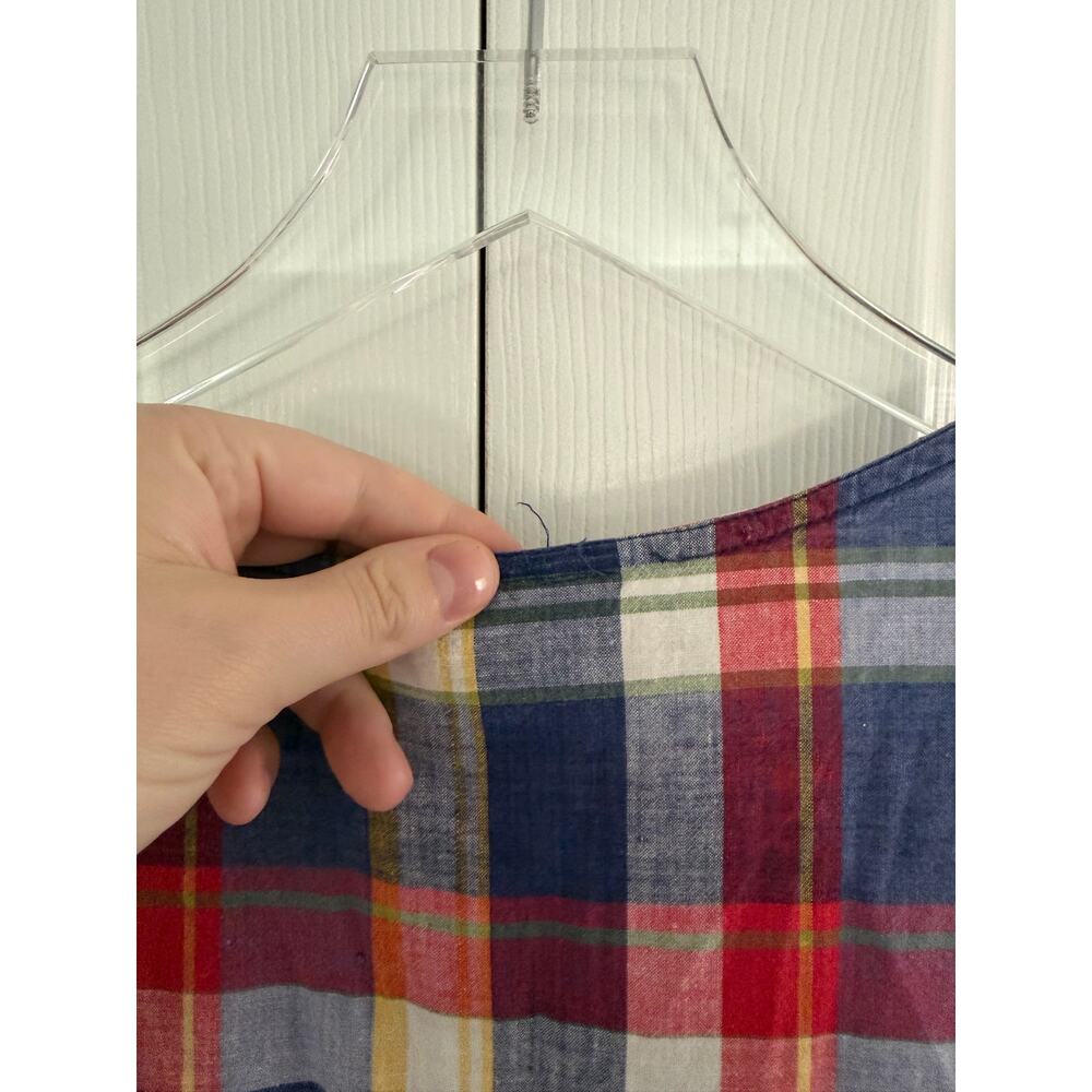 Vintage Victoria Harbor Madras Plaid Button Front Cotton Midi Dress Cottagecore - Picture 7 of 7
